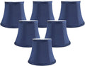 Meriville Blue Faux Silk Chandelier Lamp Shades Set of 6 - Softback