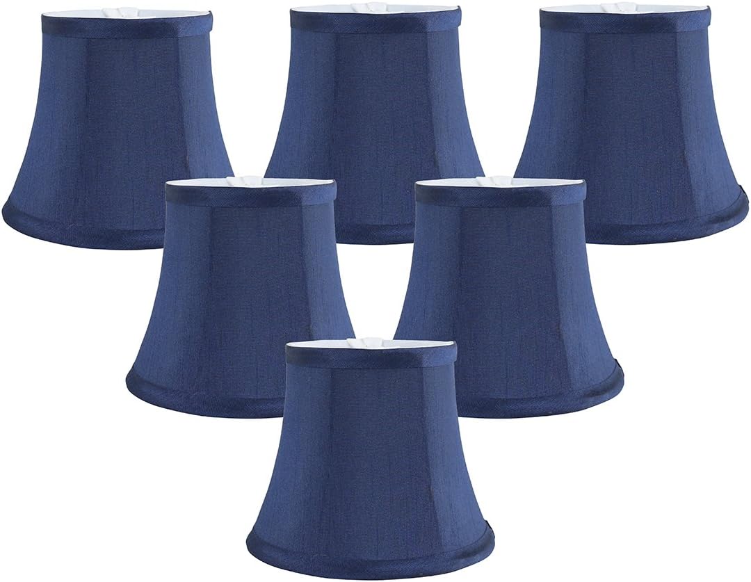 Elegant Blue Faux Silk Chandelier Lamp Shades for Candelabra