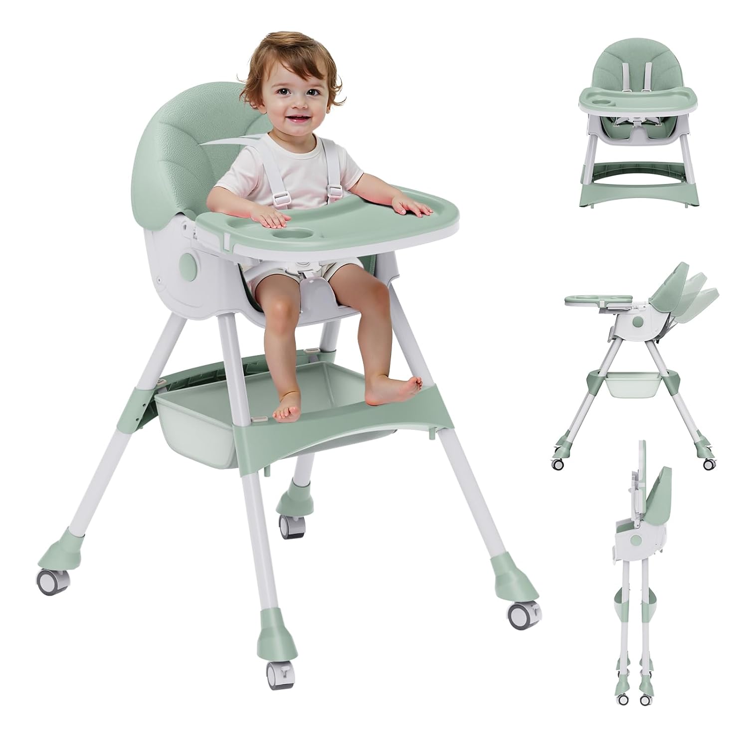 4 in 1 Convertible Baby High Chair for Travel and Home Use