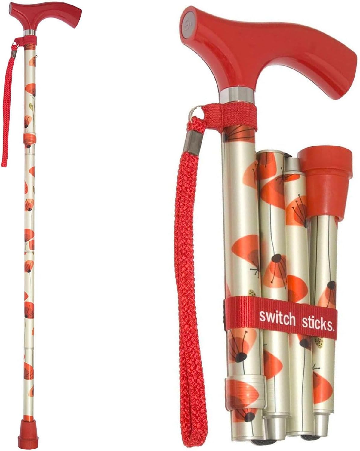 Adjustable Folding Walking Cane for Men or Women, Stylish Design