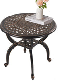 Cast Aluminum Outdoor Side Table - Small Patio Coffee Table