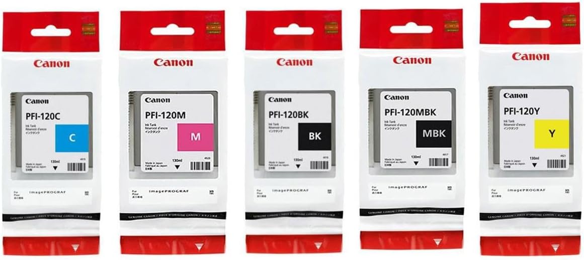 Canon PFI120 Pigment Ink Tank Bundle for Vibrant Printing