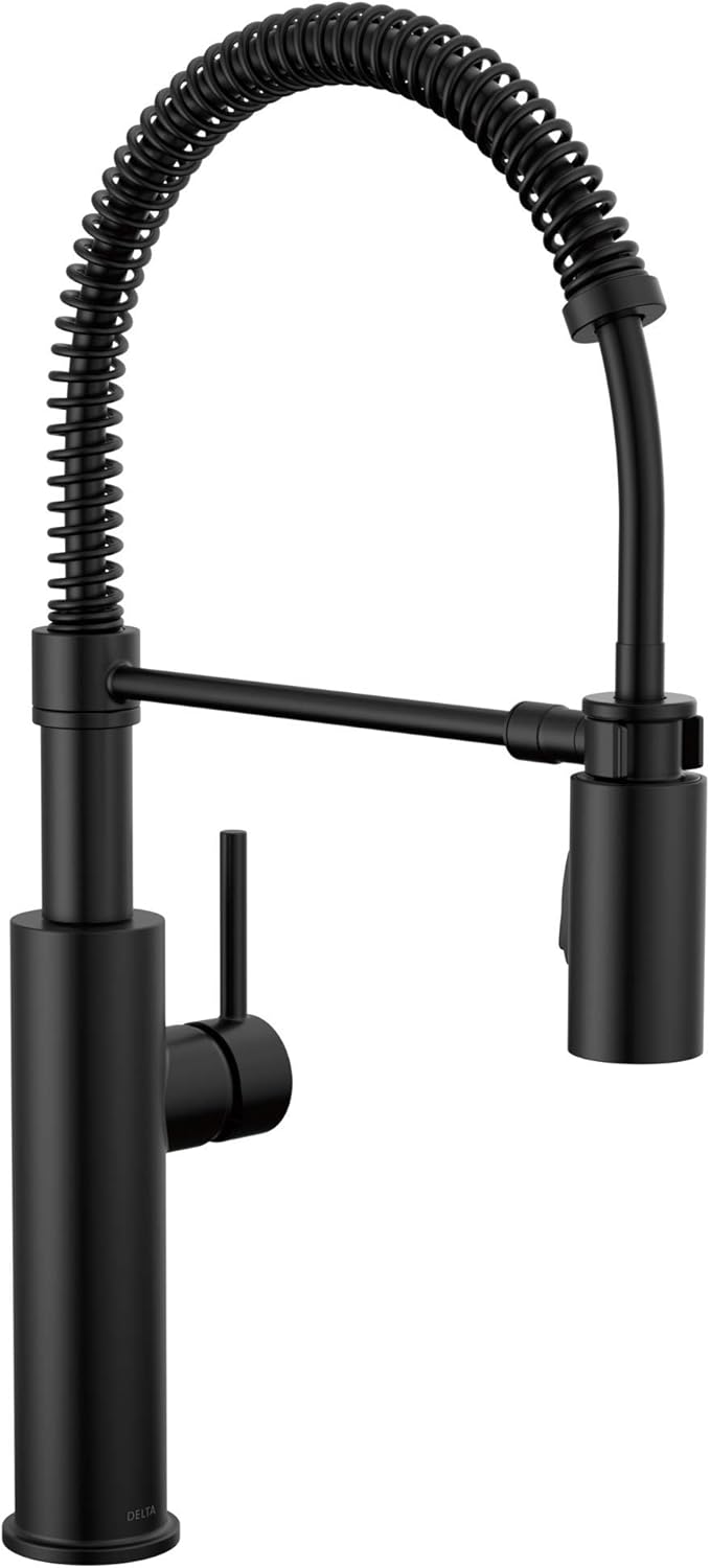 Commercial Kitchen Faucet with Pull Down Sprayer in Matte Black