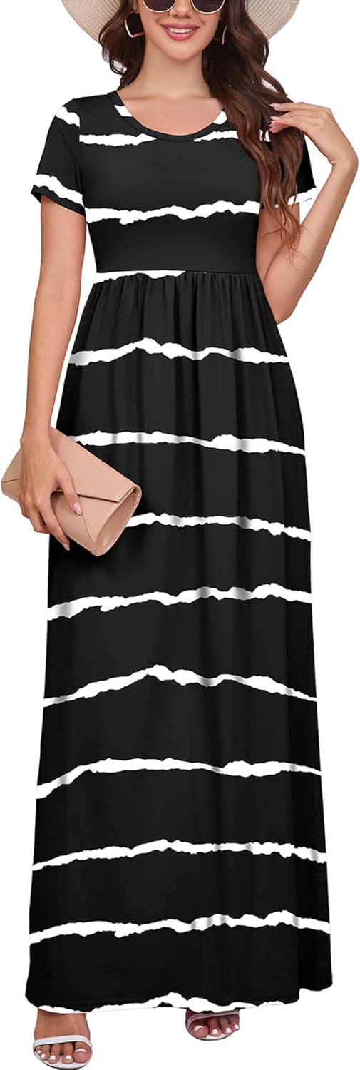 DEARCASE Maxi Dress for Women with Pockets - Casual Summer Style