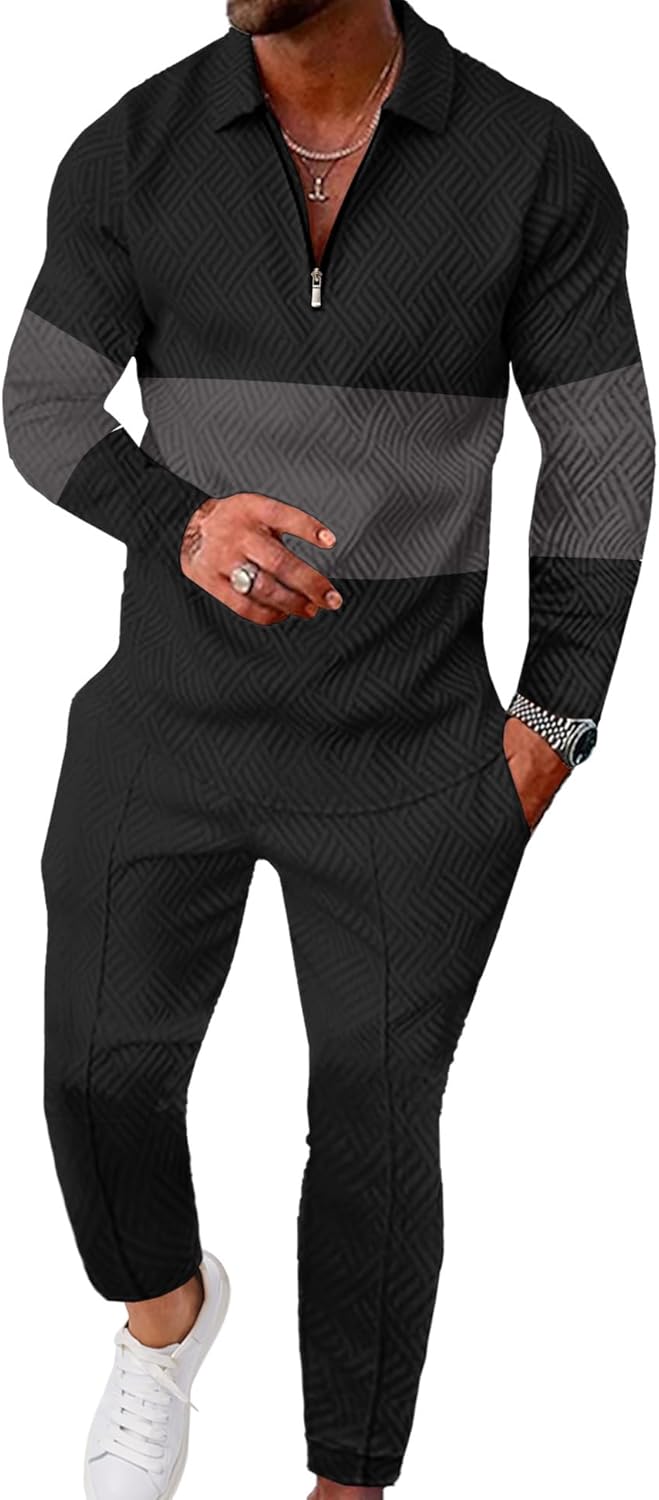 UOUA Mens 2 Piece Set Casual Outfits for All-Day Comfort