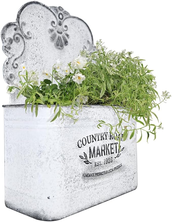 All Chic Metal Wall Planter for Rustic Farmhouse Decor