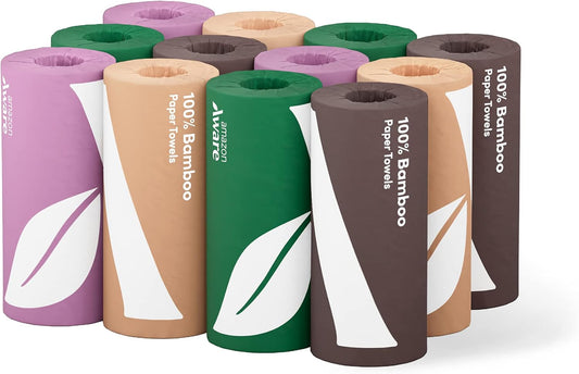 100% Bamboo Paper Towels - Strong, Absorbent, Eco-Friendly Rolls