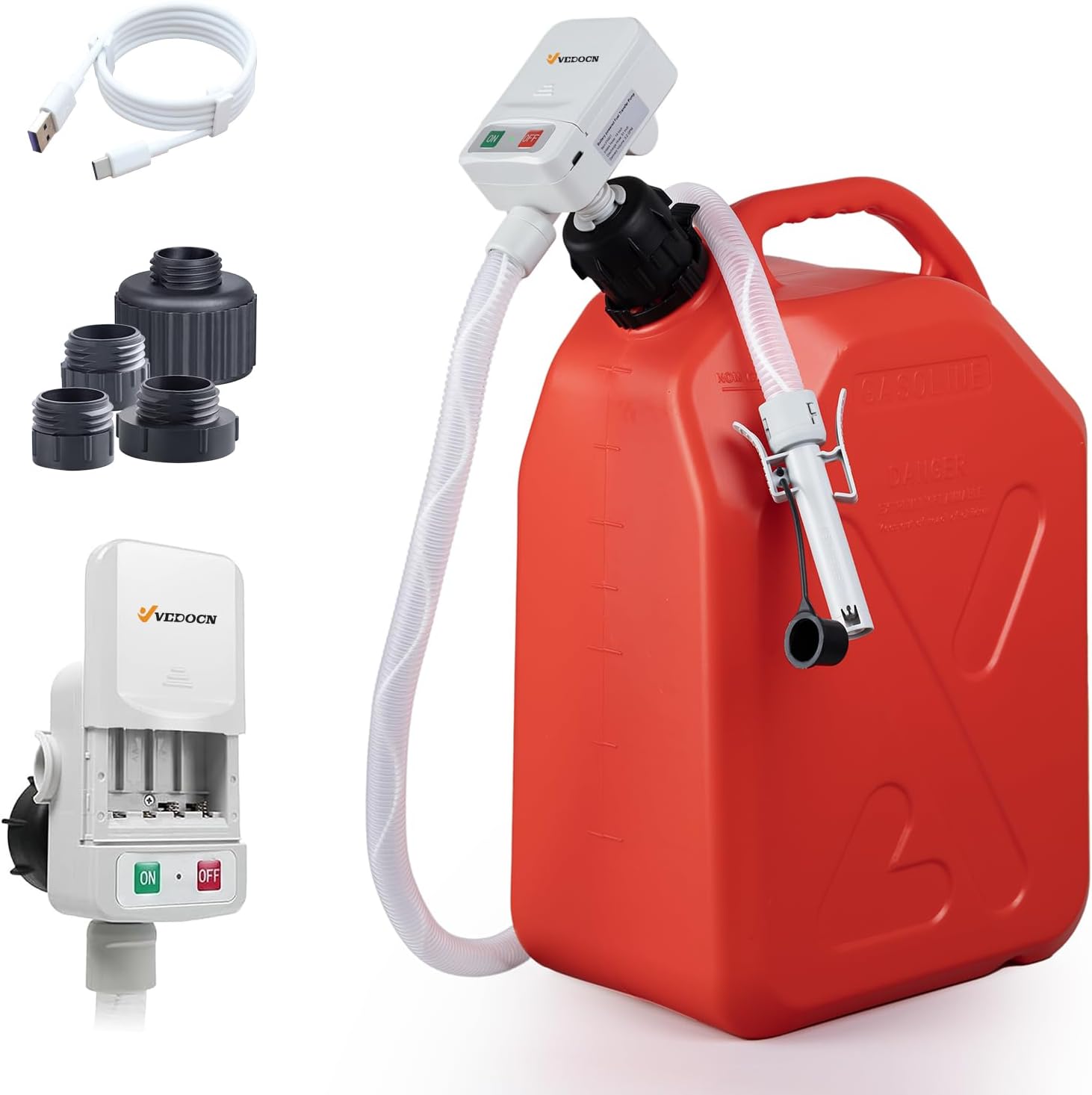 Automatic Fuel Transfer Pump with Auto-Stop and Long Hose