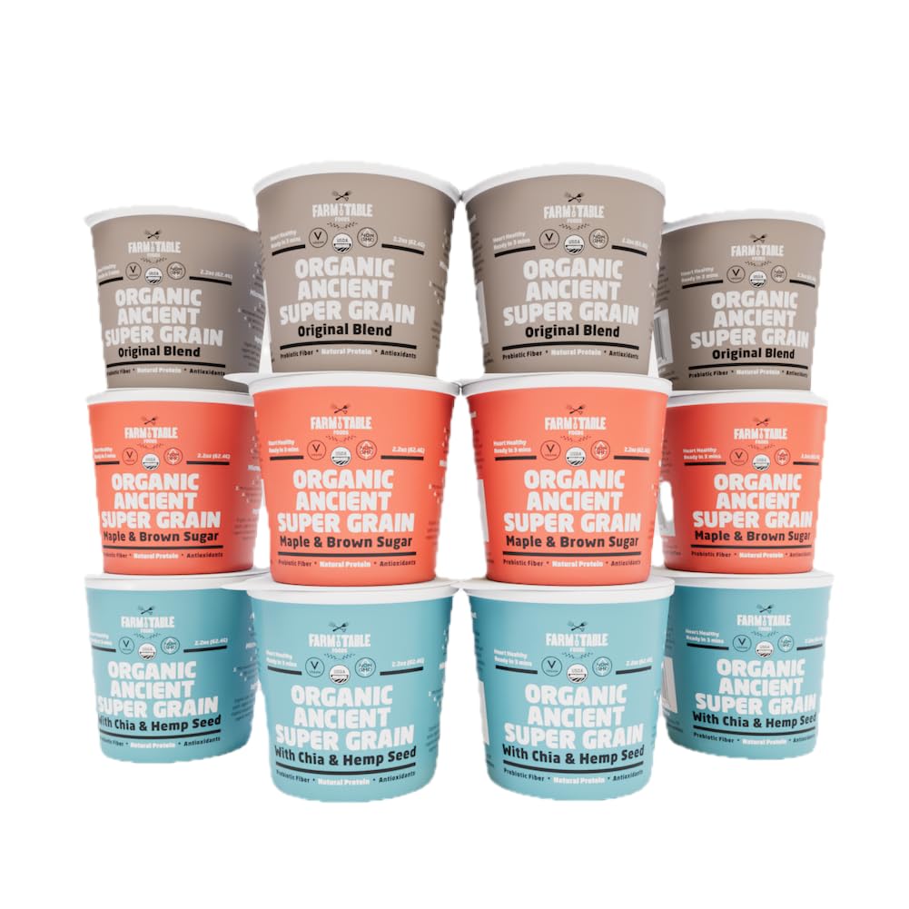 Organic Ancient Super Grain Oatmeal Cups - High Protein Variety Pack