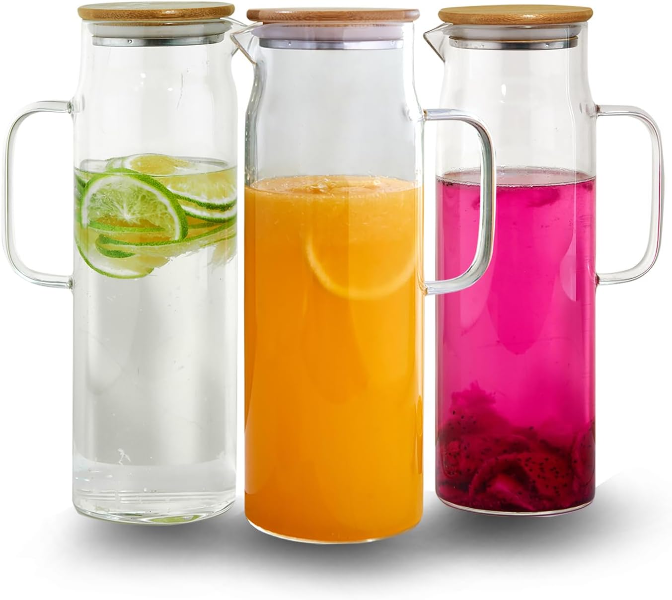 50oz Glass Pitcher with Lid for Hot and Cold Beverages
