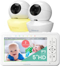 Babysense 5 in HD Split-Screen Baby Monitor - 2 Cameras, Night Vision
