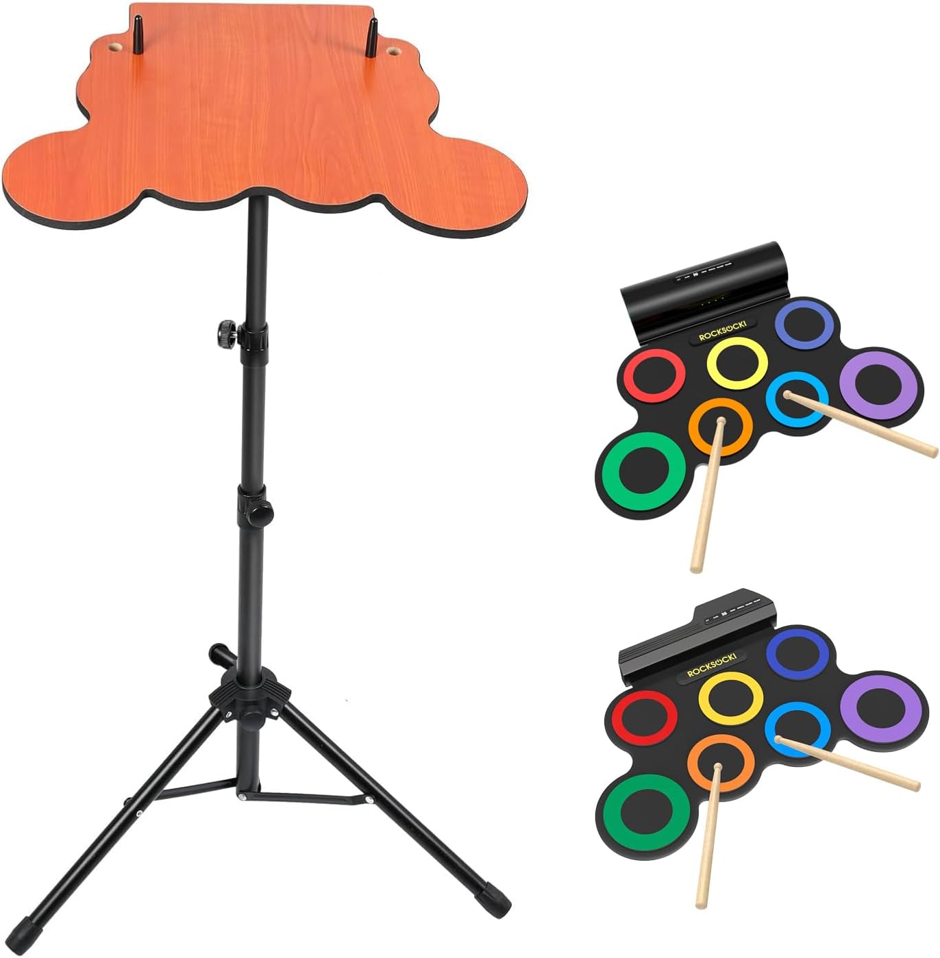 Adjustable Drum Pad Stand for 7 Pad Roll-up Electronic Drums