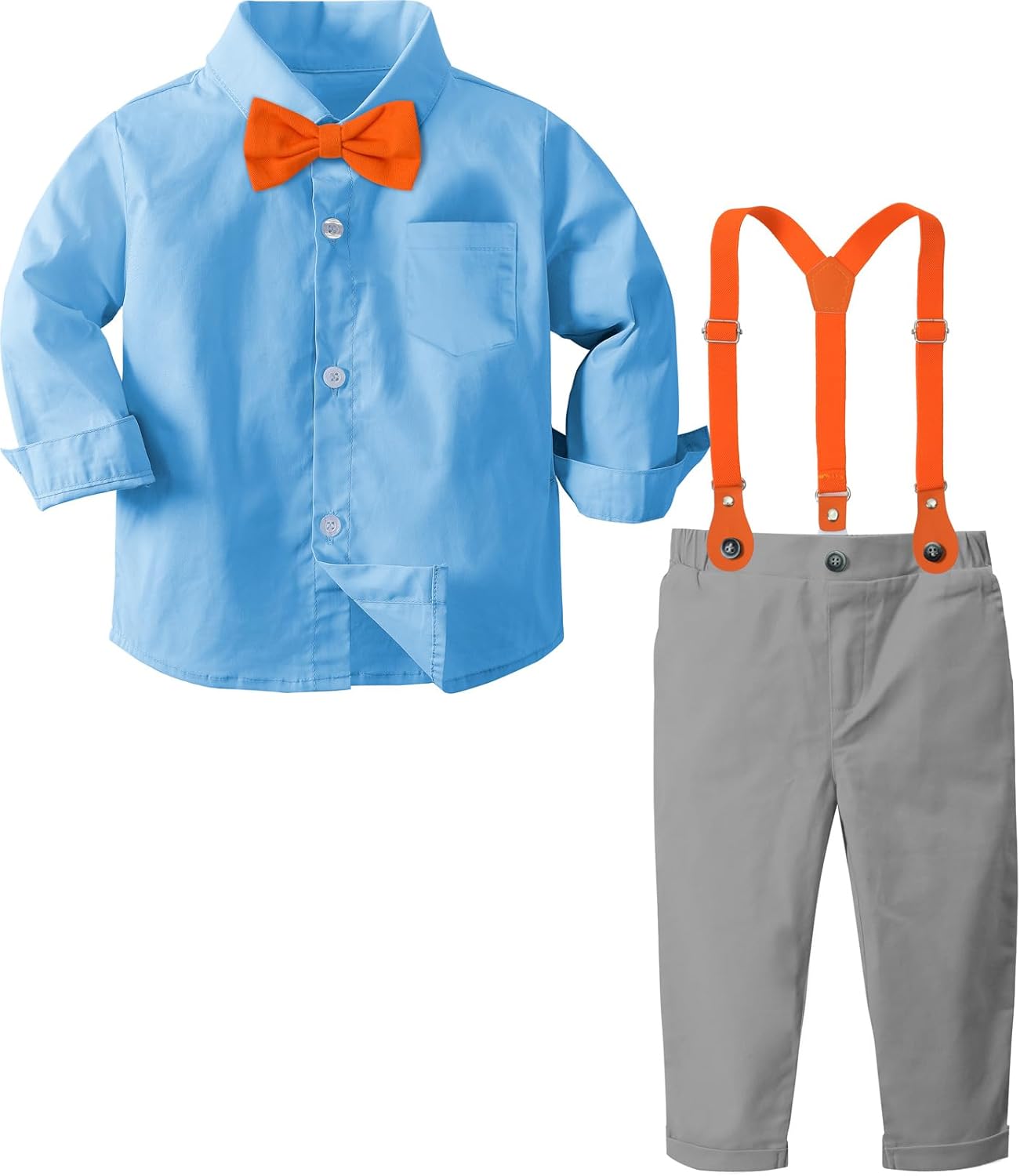 Toddler Boys Suit with Suspender for Formal Occasions and Events