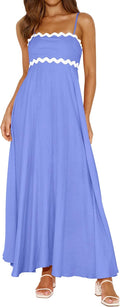 PRETTYGARDEN Spaghetti Strap Maxi Dress 2025 - Flowy Smocked Boho
