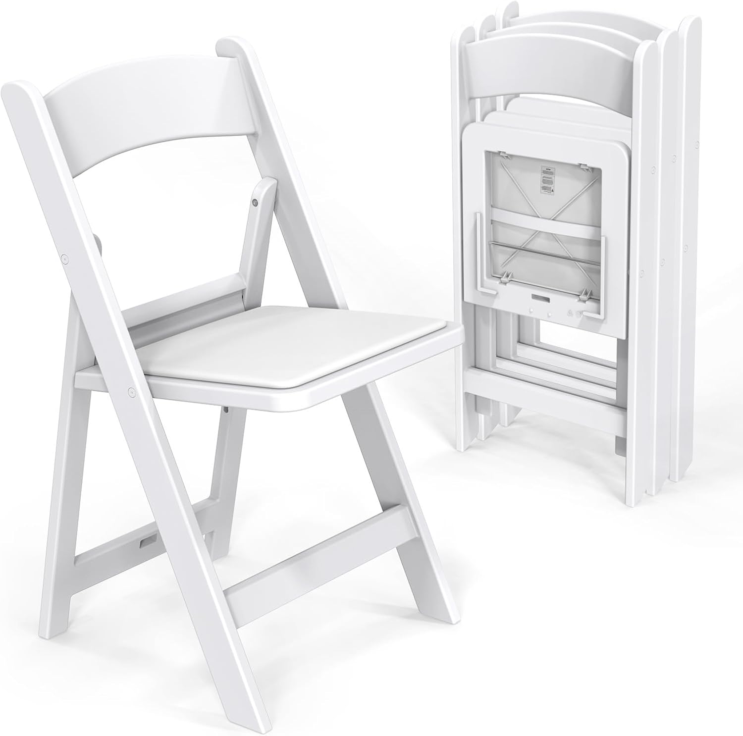 VINGLI Foldable Chairs Set: Comfortable Padded Seats, 4 PC