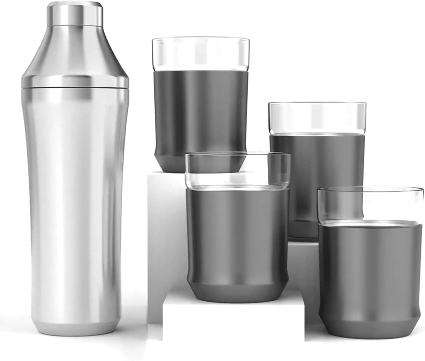 Innovative Hybrid Cocktail Shaker - Premium Stainless Steel - Precision Measuring - 28oz