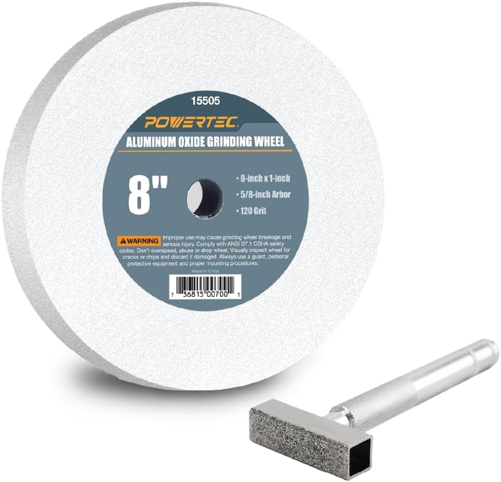 8 Inch Bench Grinder Wheel with Diamond Dresser for Sharpening