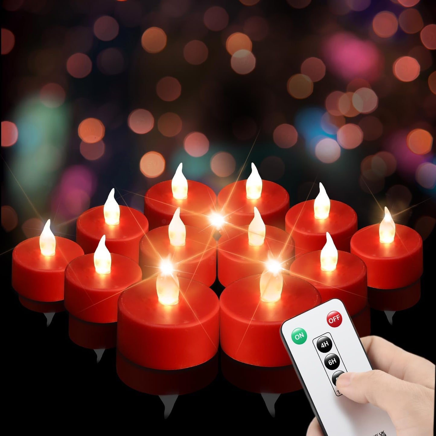 Flickering Flameless LED Tea Light Candles with Remote Control