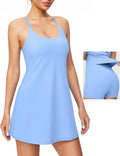 Heathyoga Tennis Dress with Built-In Shorts and Bra - Easy Bathroom We