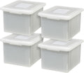 File Box Pearl 35 Qt 4 Pack - Plastic Letter/Legal File Organizer