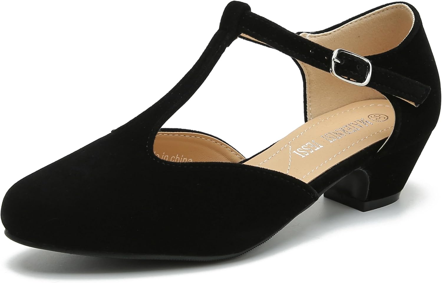 Stylish T-Strap Low Chunky Heel Mary Jane Pumps for Women