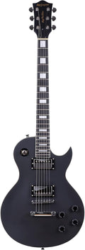 Leo Jaymz 24.75 Curved Top Electric Guitar - Sleek Matt Black Finish
