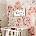 Jumbo Peony Watercolor Wall Decals - Large Matte Opaque Peonies