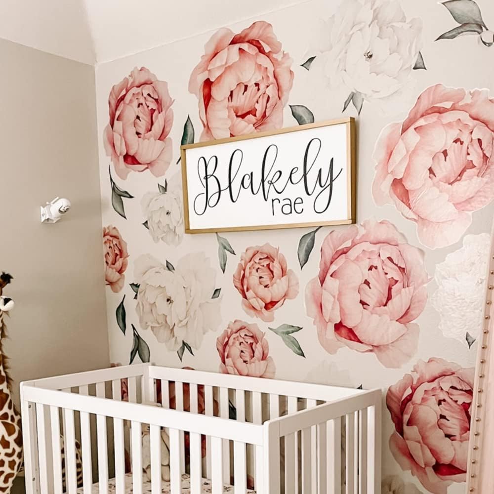 Jumbo Peony Watercolor Wall Decals for Stunning Room Decor