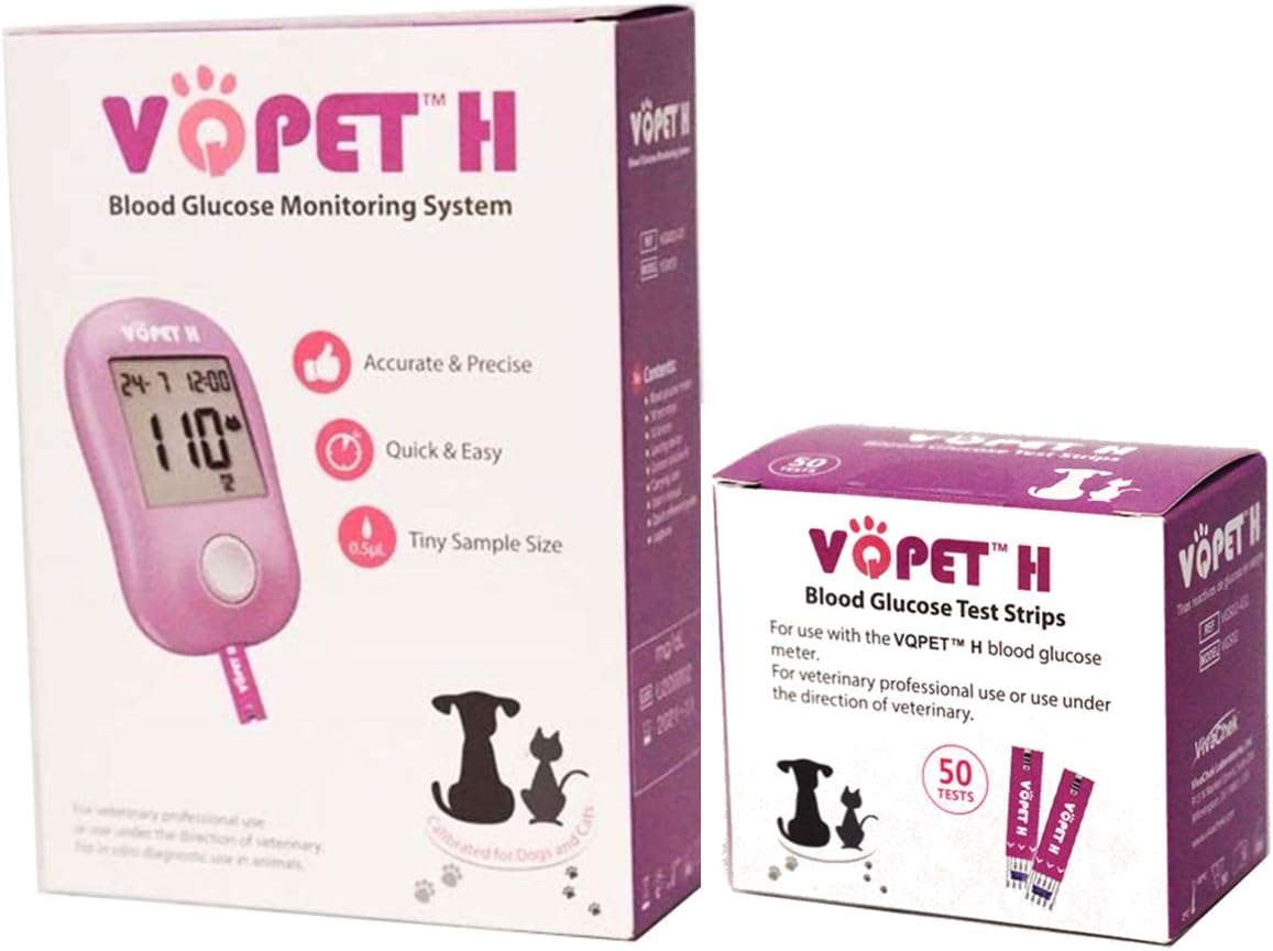 VQPET H Glucose Monitoring Kit: 50 Test Strips