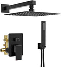 Black Shower System Wall Mounted Shower Faucet Set - Matte Black