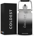 COLDEST Sports Water Bottle 128 oz One Gallon (Straw Lid) - Ice