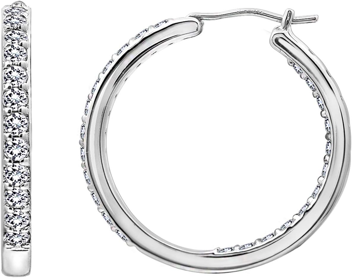 Inside-Out Hoop Earrings with Infinite Elements Zirconia Shine