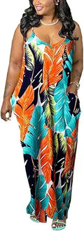Stylish Plus Size Striped Maxi Dress with Pockets and Belt