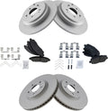 TRQ Front and Rear Brake Pad & Rotor Kit - Ceramic G-Coated Automotive