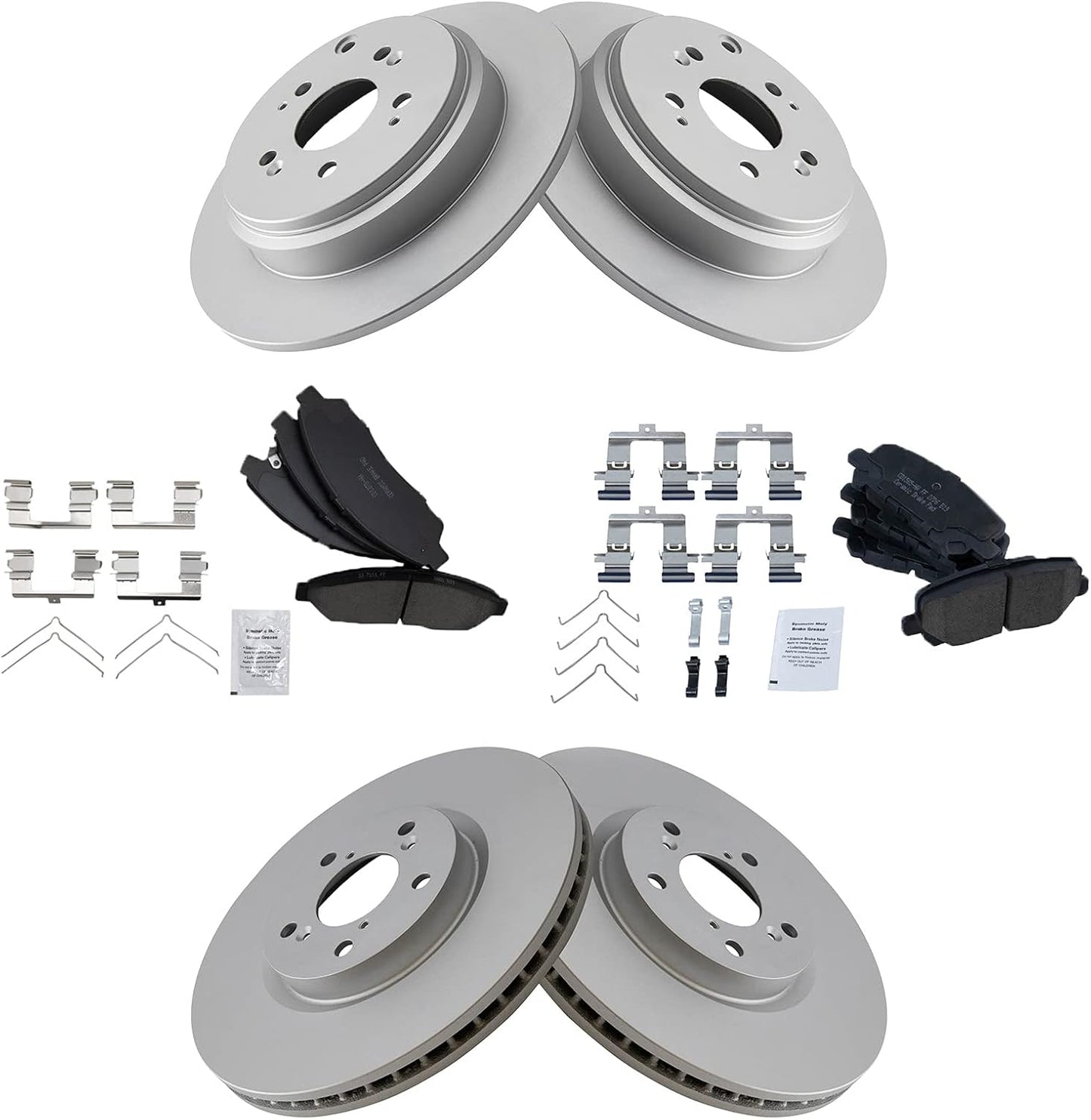 TRQ Brake Pad & Rotor Kit for Acura MDX and Honda Pilot