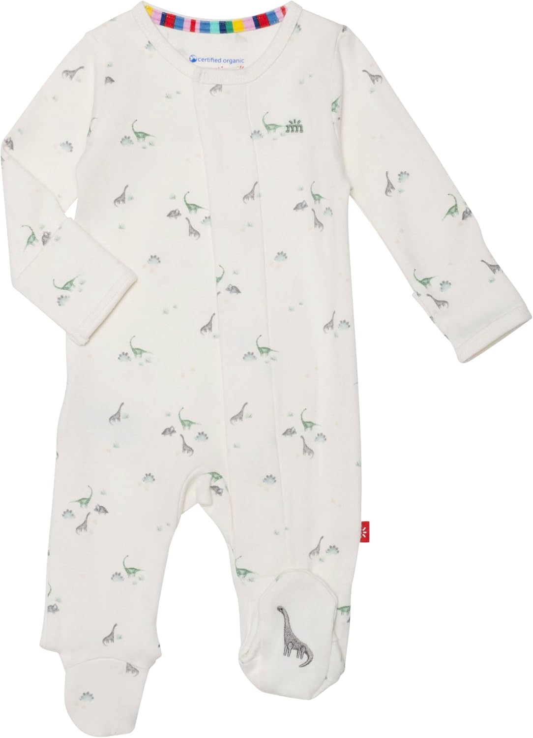 Magnetic Baby Footie Pajamas in 100% Organic Cotton Fabric