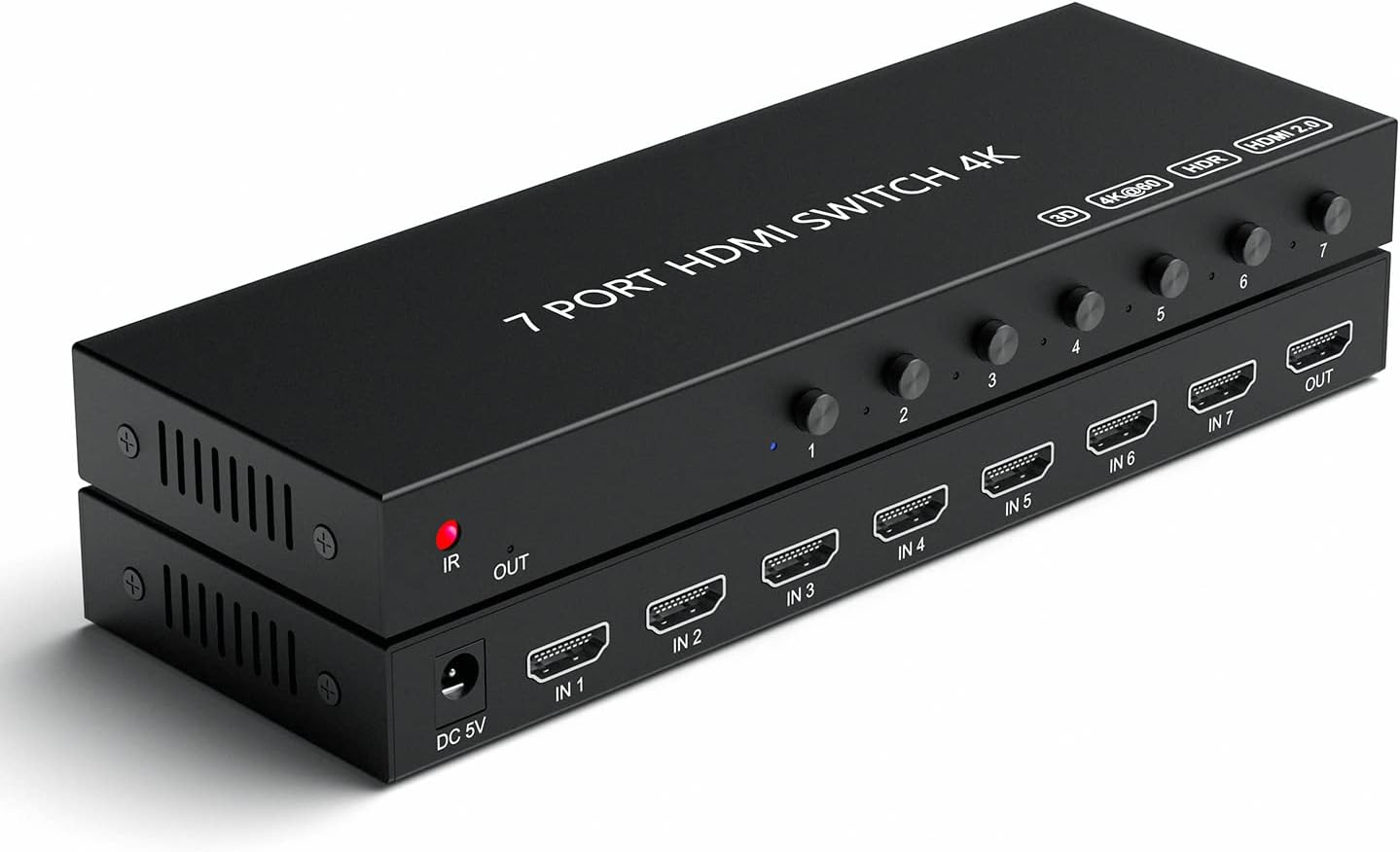7 Port HDMI Switch 4k@60hz for Gaming Consoles and More