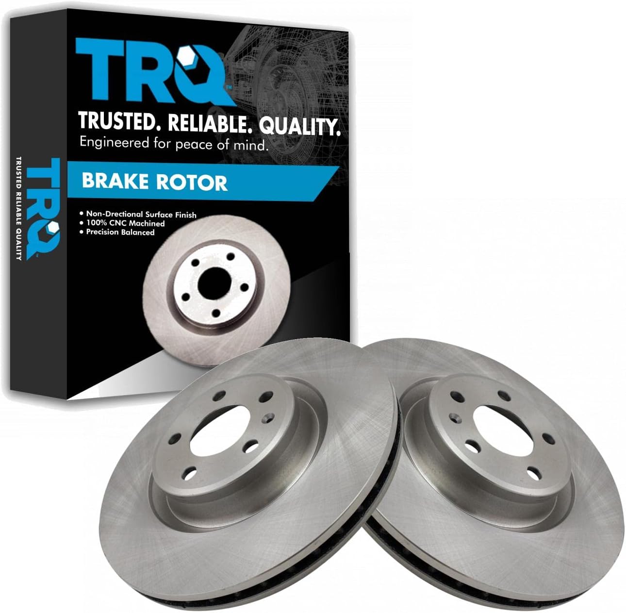 TRQ Front Brake Rotors Set for Audi A4 A5 A6 Q5 2017-2020