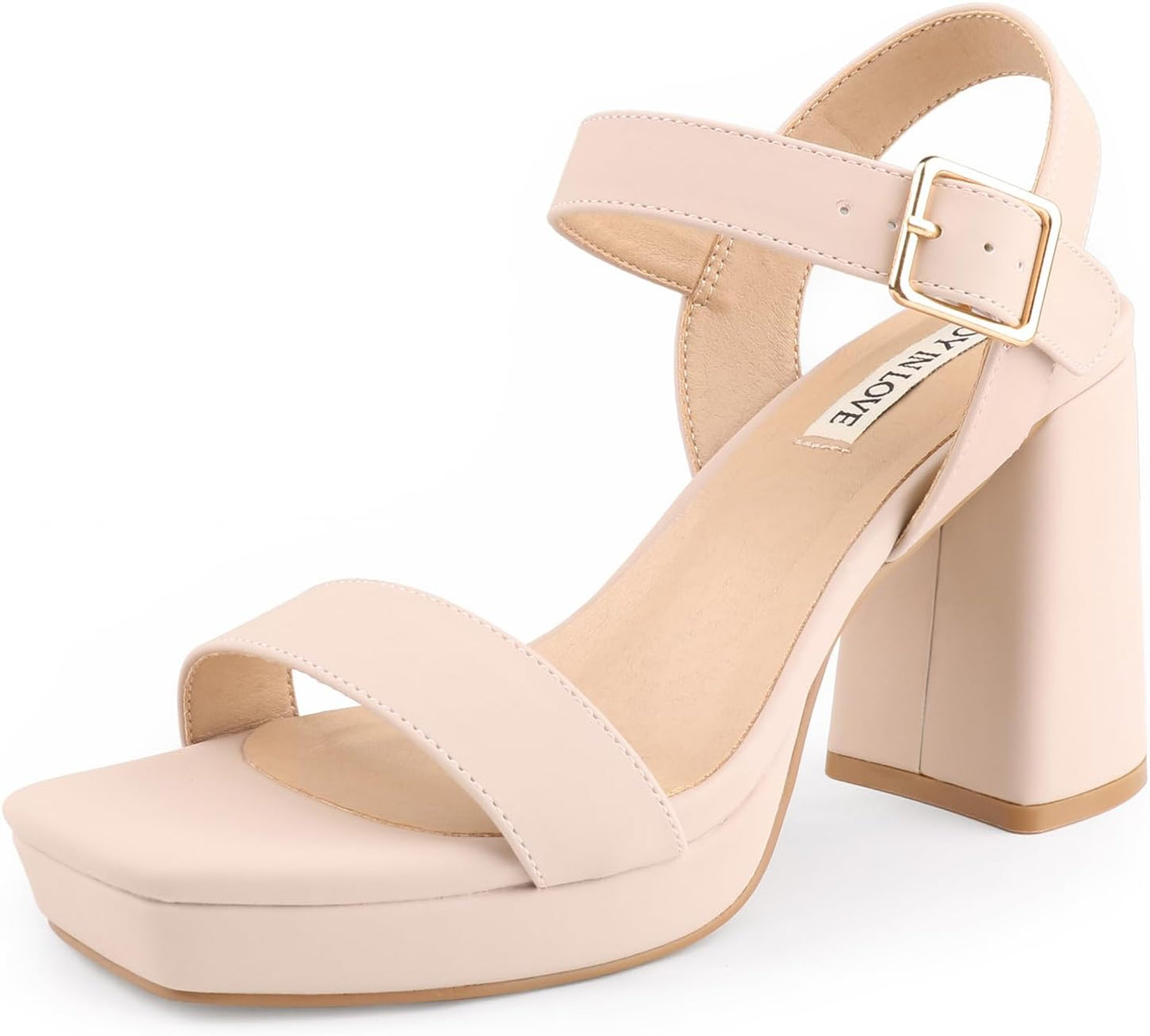 JOY IN LOVE Women's Chunky Platform High Heels for Comfort