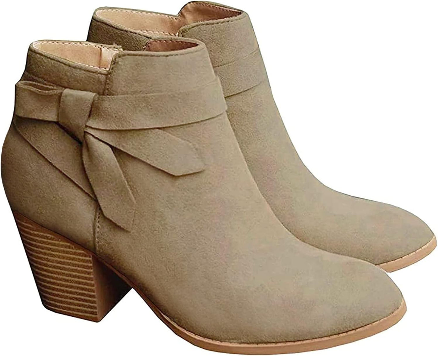 Stylish Women's Tie Knot Chelsea Pump Ankle Boots for Comfort