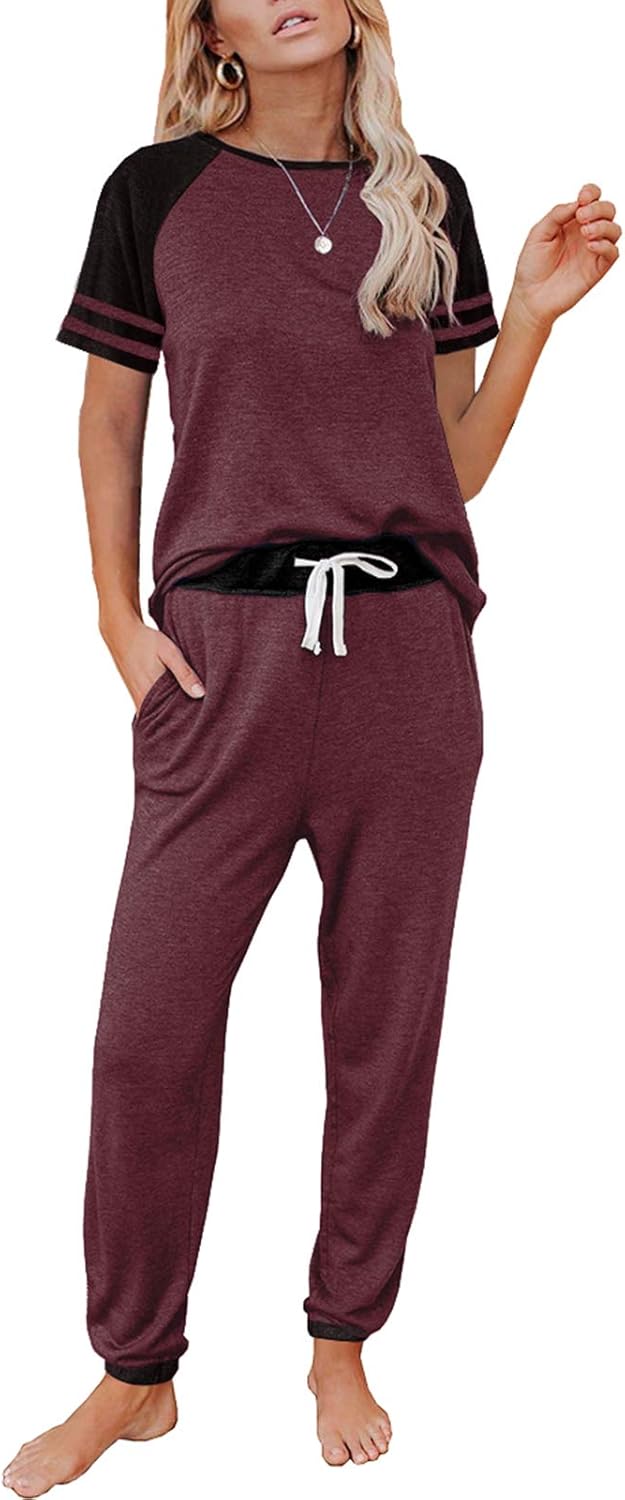 AUTOMET 2 Piece Lounge Sets for Women Summer Pajamas Outfits