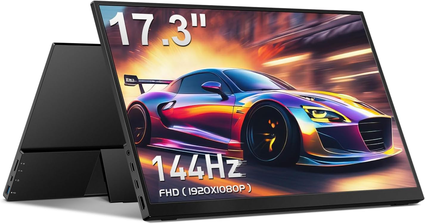 CAPERAVE 17.3 144Hz FHD Gaming Monitor with HDR - Portable Powerhouse