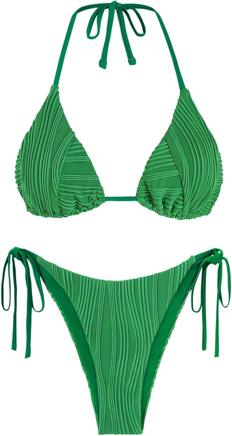 ZAFUL Bikini Sets for Women: Sexy Ribbed High Cut Swimwear