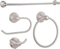 FILTA Brushed Nickel Bathroom Hardware Set - 4 Piece Towel Holder Set