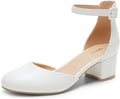 Women's Closed Round Toe Low Block Heels Pumps - Comfortable Everyday