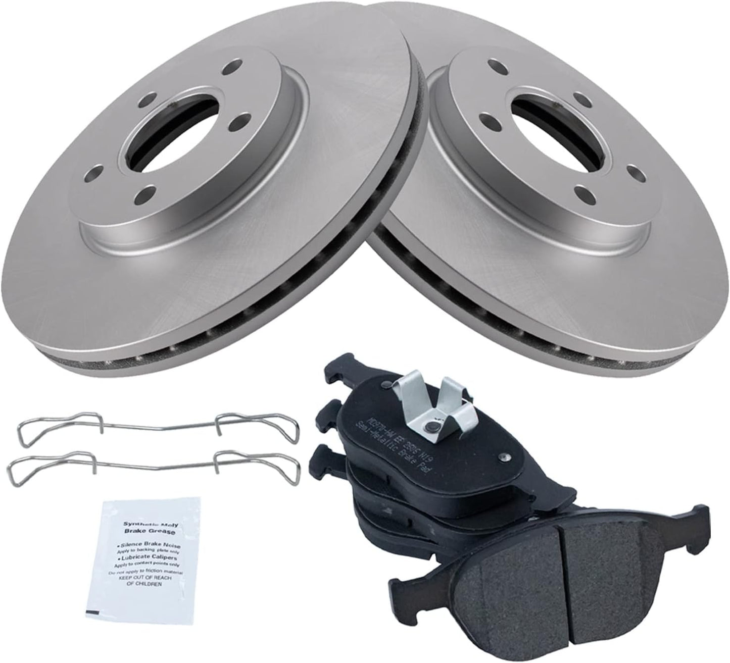 TRQ Front Brake Pad & Rotor Kit for 2010-2013 Ford Transit