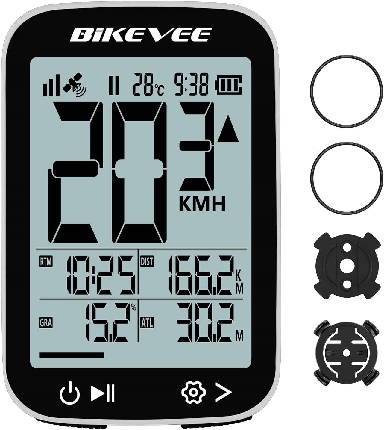 Bike Speedometer GPS Wireless Cycling Computer with Auto Features