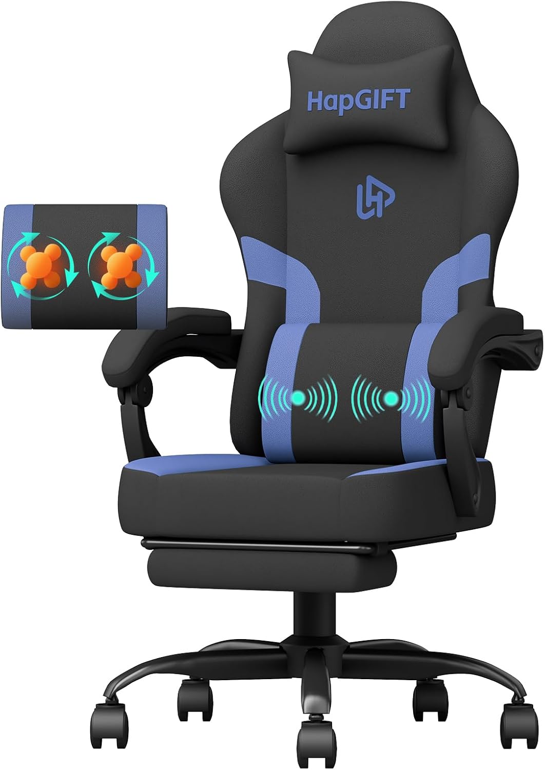 HapGIFT Gaming Chair with Massage Support for Ultimate Comfort