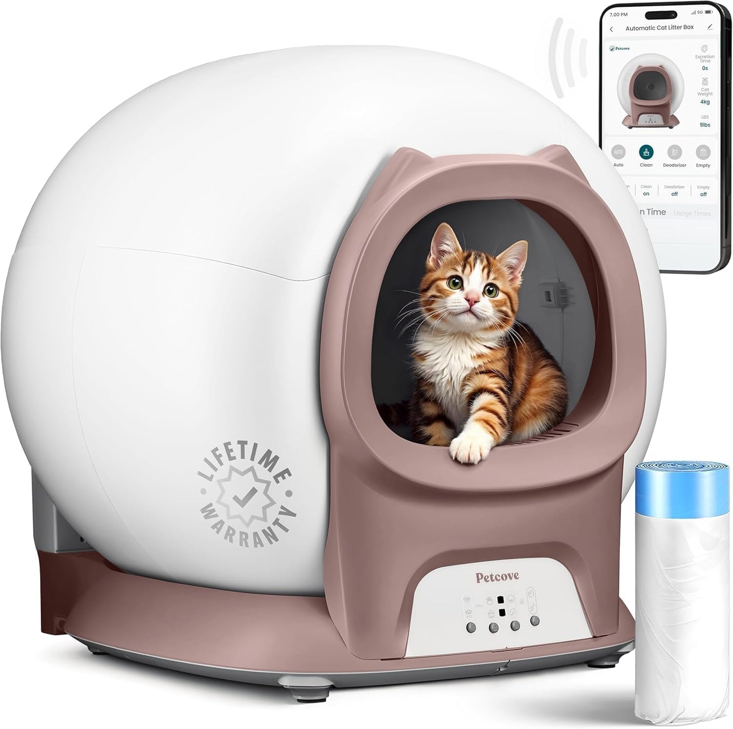 Self Cleaning Litter Box with Auto Safety Sensors for Cats