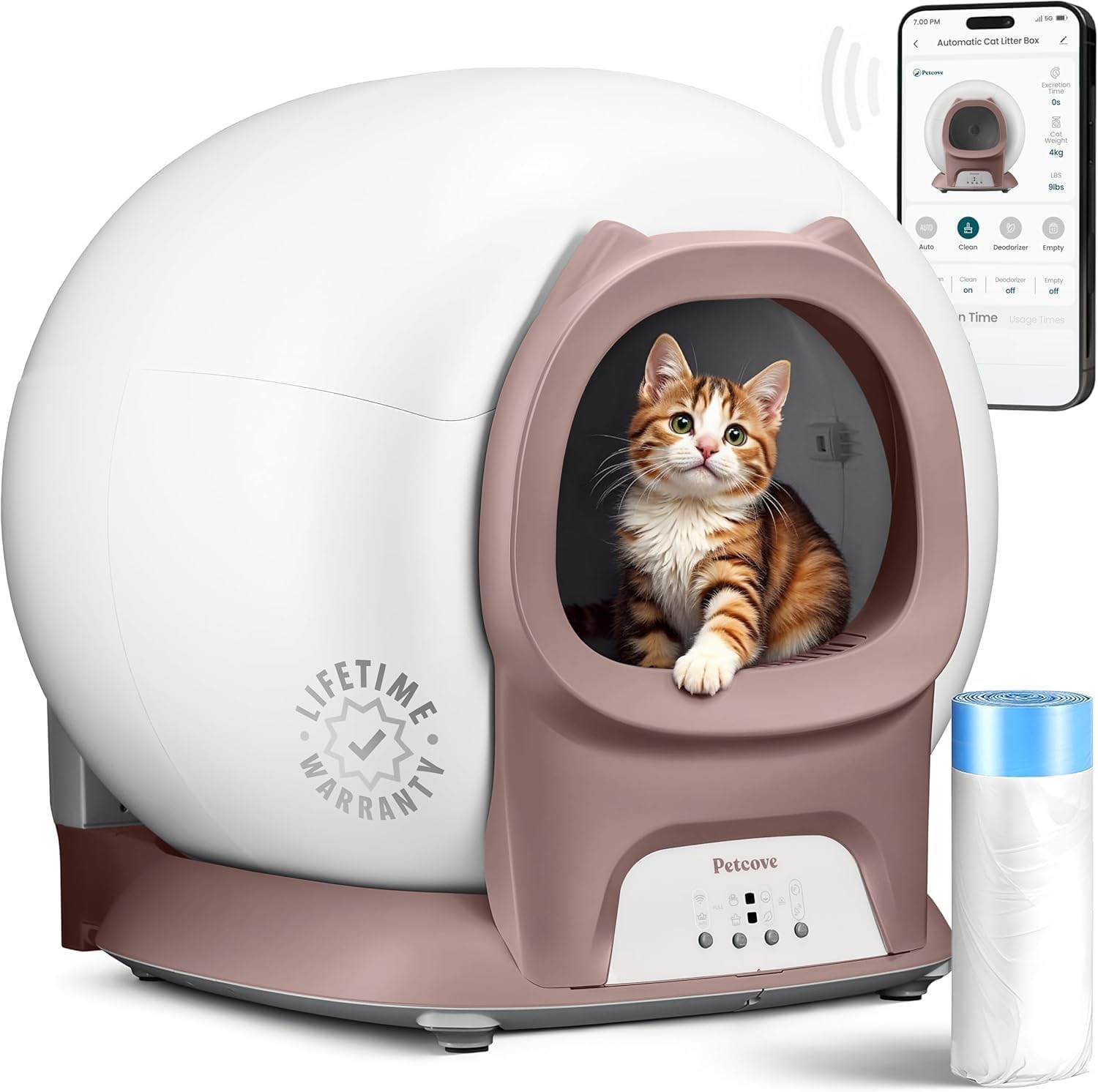 Self Cleaning Litter Box with Auto Safety Sensors for Cats